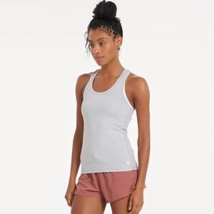 Vuori Lux Performance Light Gray Racerback Tank Top Size Medium